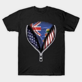 Caymanian Flag  Cayman Islands Flag Australian Flag Ripped Open - Gift for Caymanian From Cayman Islands T-Shirt